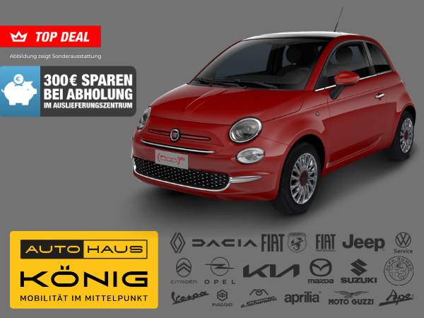 Foto - Fiat 500 RED ❤️ | Mit Glasdach | 300 € sparen bei Abholung im Auslieferungszentrum