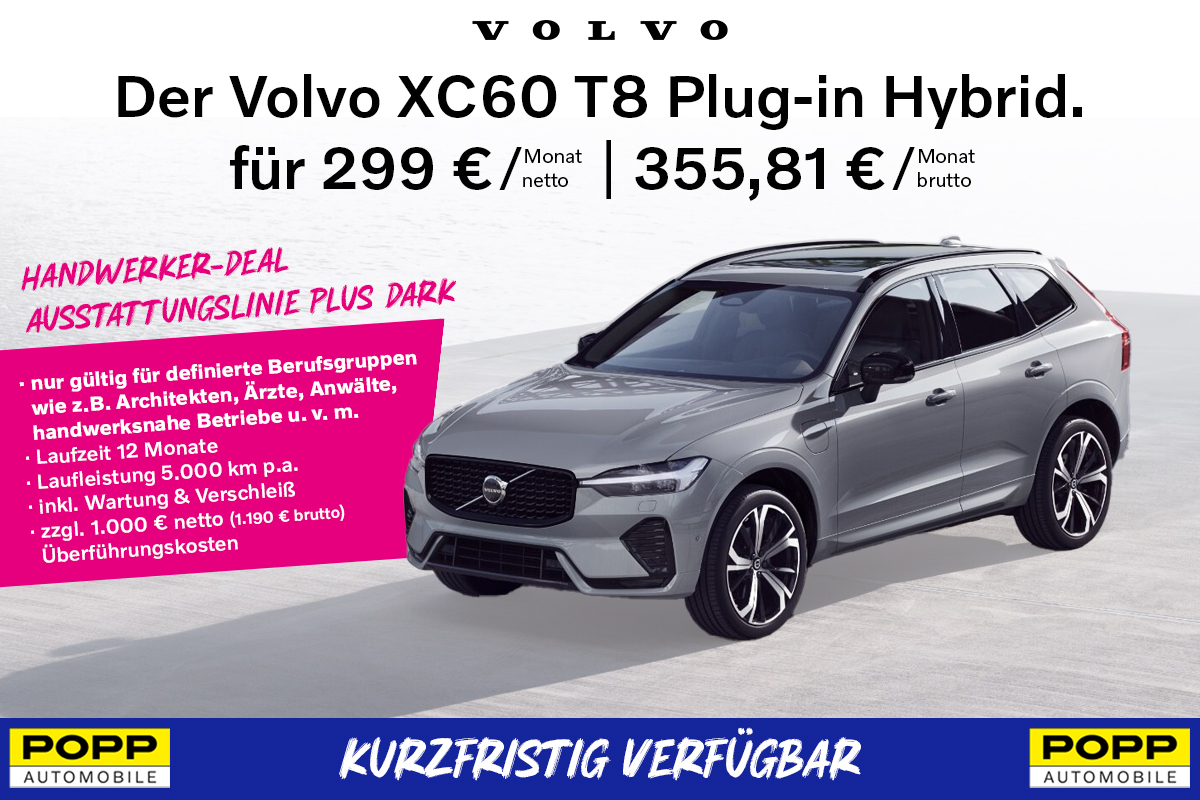 Foto - Volvo XC 60 T8 PLUS DARK / Angebot für definierte Berufsgruppen / Ärzte, Anwälte, Handwerker, Architekten