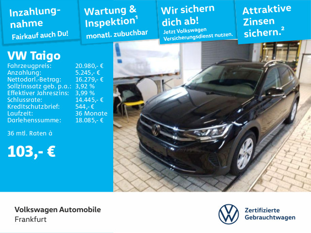 Foto - Volkswagen Taigo 1.0 TSI Life FrontAssist LaneAssist DAB+ LED cs13mv