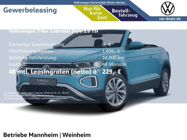 Volkswagen T-Roc für 272,51 € brutto leasen