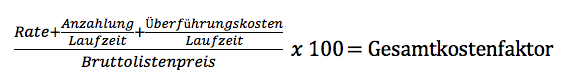 gesamtkostenfaktor leasing berechnen